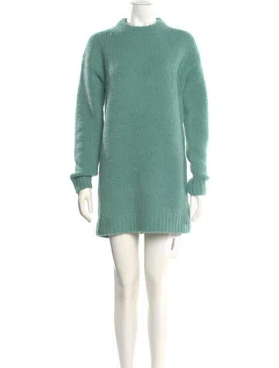 Pre-owned Tibi Alpaca Mock Neck Sweater W/ Tags In Green