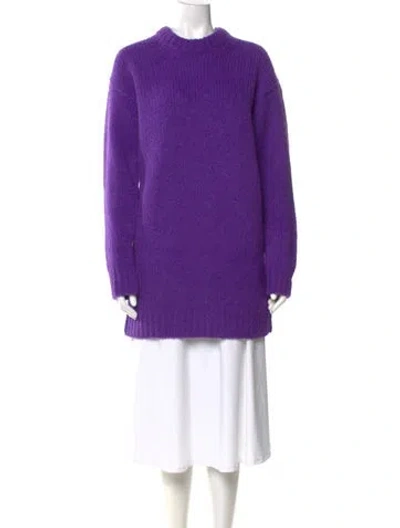 Pre-owned Tibi Alpaca Mock Neck Sweater W/ Tags In Purple
