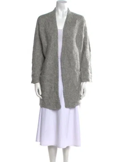 Pre-owned Tibi Alpaca Open Front Sweater In Gray