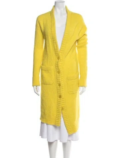 Pre-owned Tibi Alpaca Open Front Sweater In Yellow