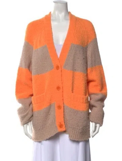 Pre-owned Tibi Alpaca Striped Sweater In Orange