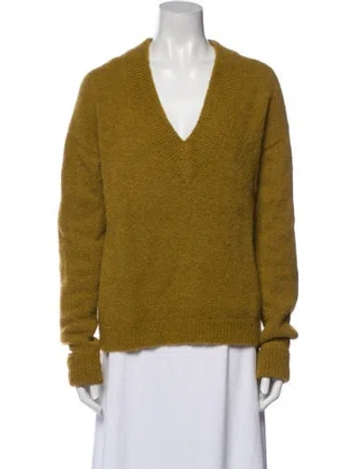 Pre-owned Tibi Alpaca V-neck Sweater In Gold