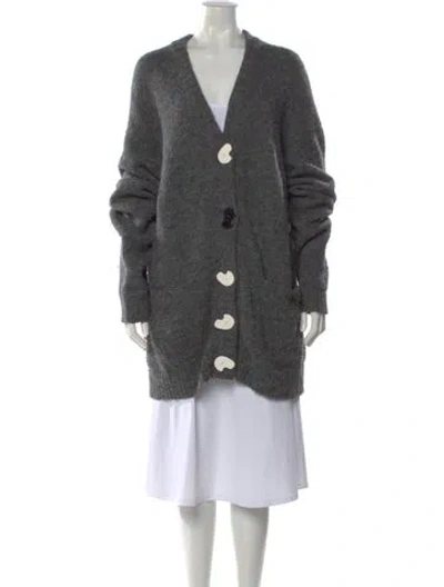 Pre-owned Tibi Alpaca V-neck Sweater In Gray