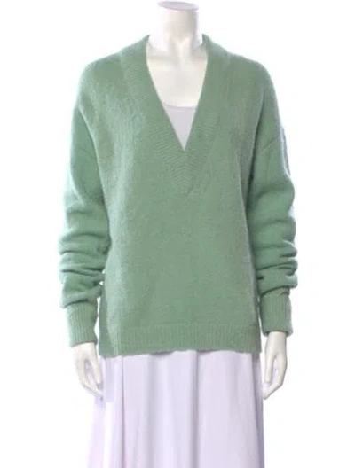 Pre-owned Tibi Alpaca V-neck Sweater In Green