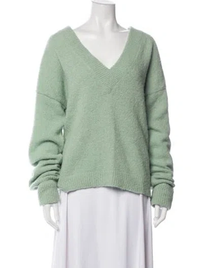 Pre-owned Tibi Alpaca V-neck Sweater In Green