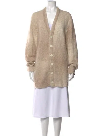 Pre-owned Tibi Alpaca V-neck Sweater In Neutrals