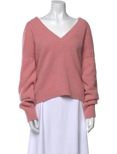 Pre-owned Tibi Alpaca V-neck Sweater In Pink