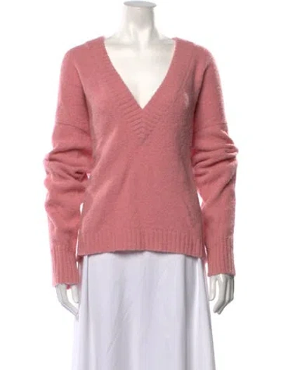 Pre-owned Tibi Alpaca V-neck Sweater In Pink