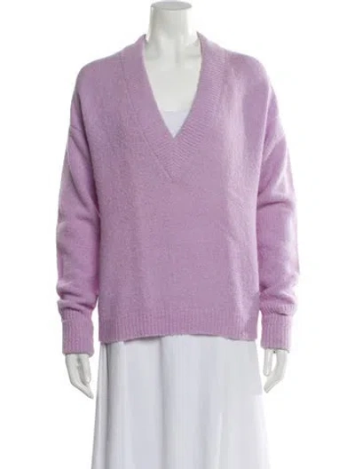 Pre-owned Tibi Alpaca V-neck Sweater In Purple