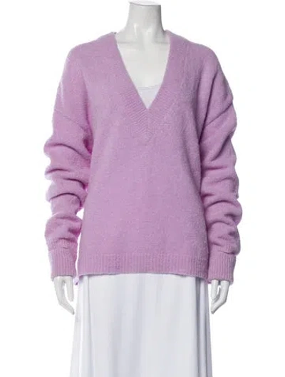 Pre-owned Tibi Alpaca V-neck Sweater In Purple