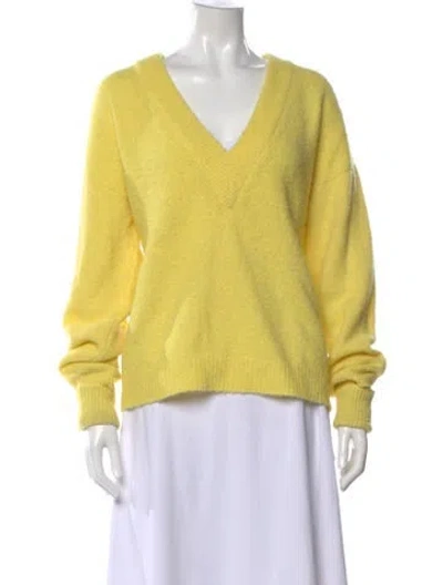 Pre-owned Tibi Alpaca V-neck Sweater In Yellow