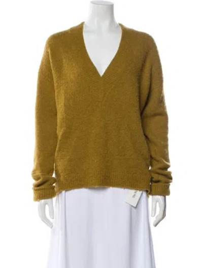 Pre-owned Tibi Alpaca V-neck Sweater In Yellow
