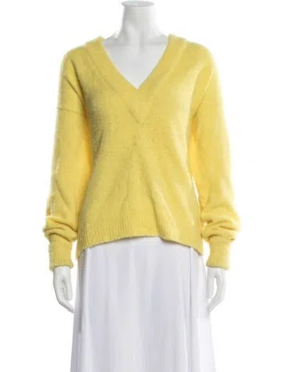 Pre-owned Tibi Alpaca V-neck Sweater In Yellow