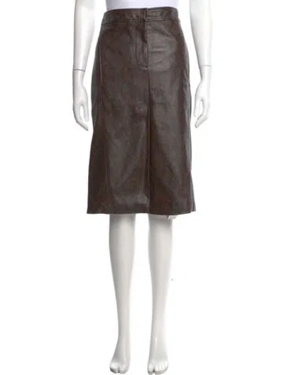 Pre-owned Tibi Animal Print Knee-length Skirt In Brown
