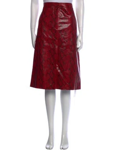 Pre-owned Tibi Animal Print Knee-length Skirt In Red