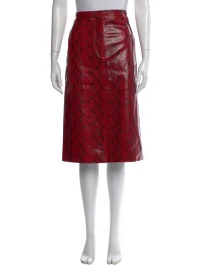 Pre-owned Tibi Animal Print Knee-length Skirt In Red