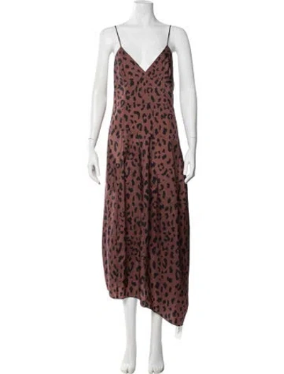 Pre-owned Tibi Animal Print Midi Length Dress In Brown
