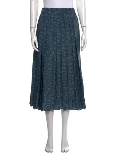 Pre-owned Tibi Animal Print Midi Length Skirt In Blue