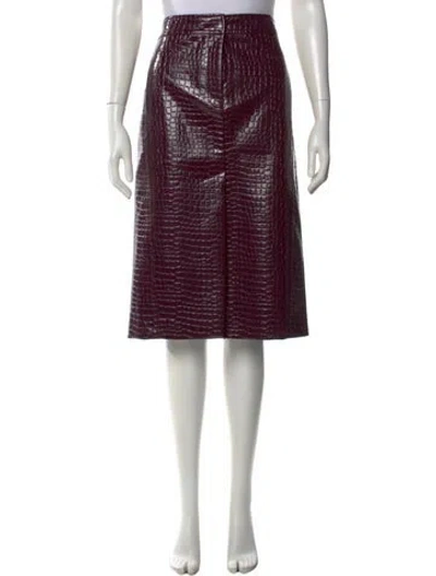 Pre-owned Tibi Animal Print Midi Length Skirt In Purple
