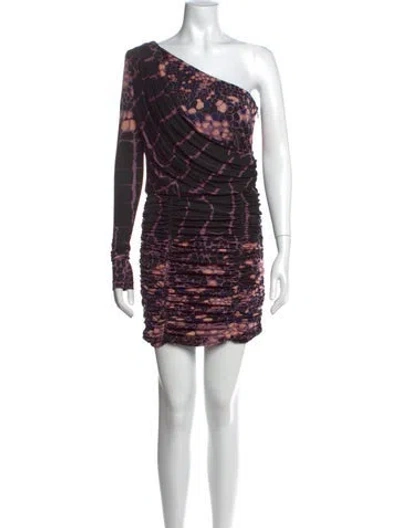Pre-owned Tibi Animal Print Mini Dress In Black