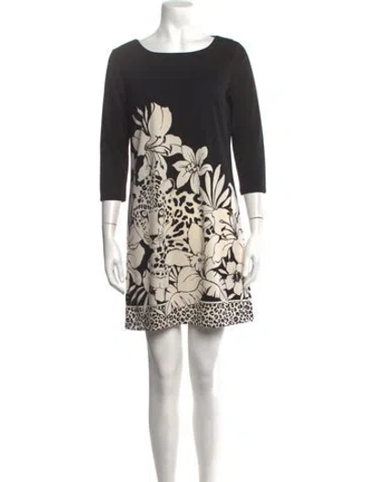 Pre-owned Tibi Animal Print Mini Dress In Black
