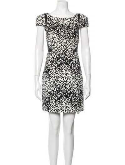 Pre-owned Tibi Animal Print Mini Dress In Black