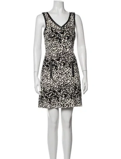 Pre-owned Tibi Animal Print Mini Dress In Black/neutrals