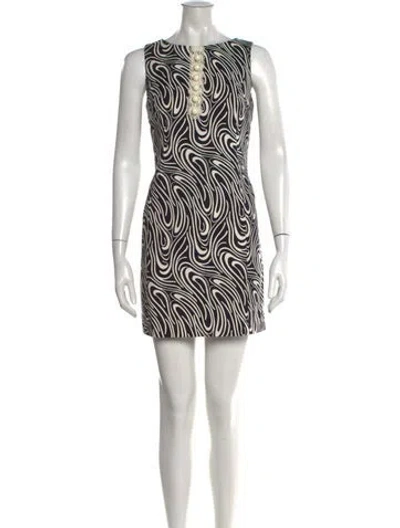 Pre-owned Tibi Animal Print Mini Dress In Blue