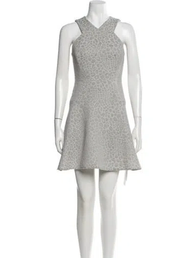 Pre-owned Tibi Animal Print Mini Dress In Gray