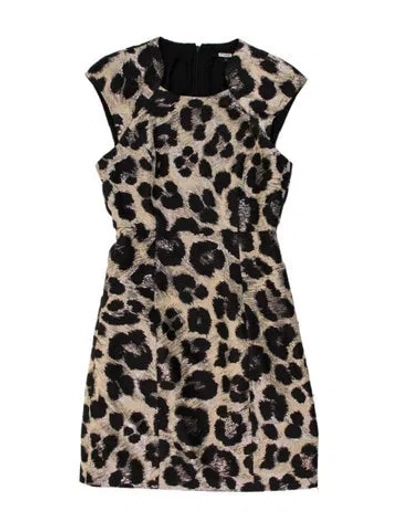 Pre-owned Tibi Animal Print Mini Dress In Multicolor