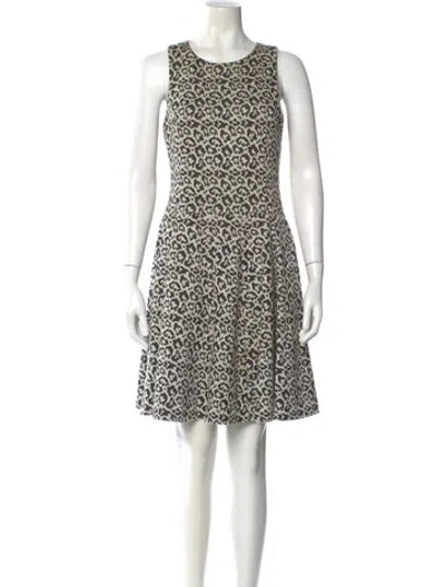 Pre-owned Tibi Animal Print Mini Dress In White