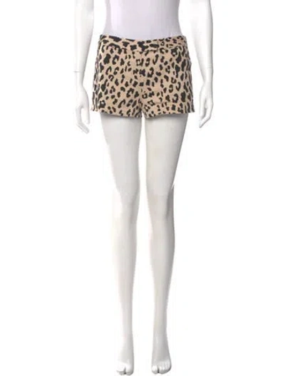 Pre-owned Tibi Animal Print Mini Shorts In Neutral