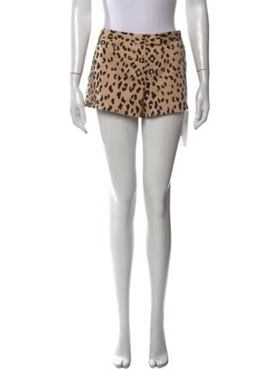 Pre-owned Tibi Animal Print Mini Shorts In Neutrals