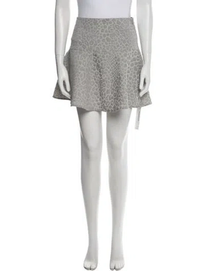 Pre-owned Tibi Animal Print Mini Skirt In Blue