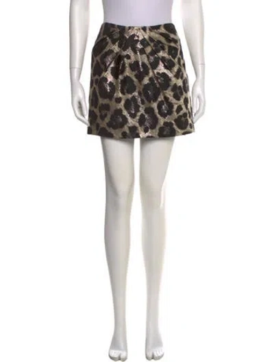 Pre-owned Tibi Animal Print Mini Skirt In Neutral