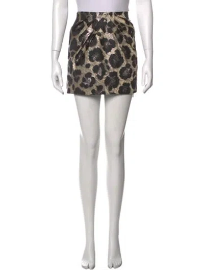 Pre-owned Tibi Animal Print Mini Skirt In Neutrals