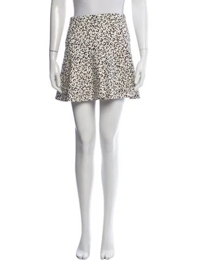 Pre-owned Tibi Animal Print Mini Skirt In White