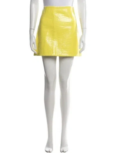 Pre-owned Tibi Animal Print Mini Skirt In Yellow