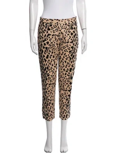 Pre-owned Tibi Animal Print Straight Leg Pants In Multicolor