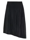 Tibi Asymmetric Midi Skirt In Black