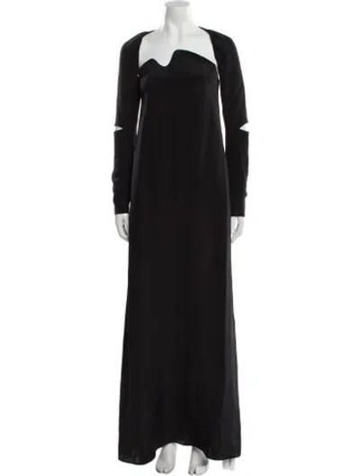 Pre-owned Tibi Asymmetrical Long Dress In Black