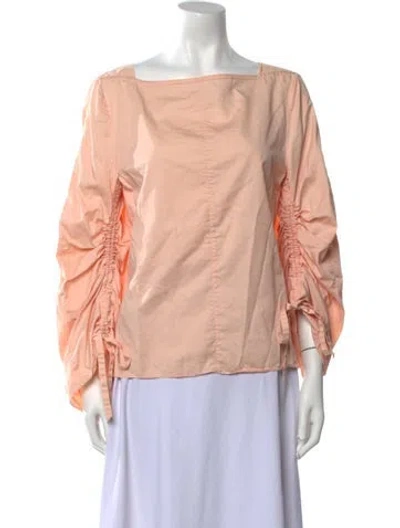Pre-owned Tibi Asymmetrical Long Sleeve Blouse In Pink