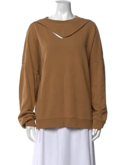 Pre-owned Tibi Asymmetrical Long Sleeve Sweatshirt In Neutrals