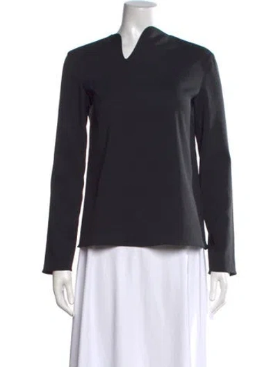 Pre-owned Tibi Asymmetrical Long Sleeve Top In Black