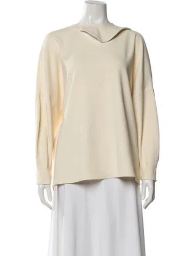 Pre-owned Tibi Asymmetrical Long Sleeve Top In White