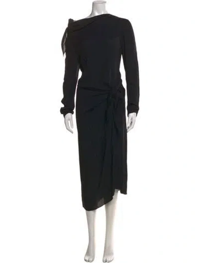 Pre-owned Tibi Asymmetrical Midi Length Dress In Black