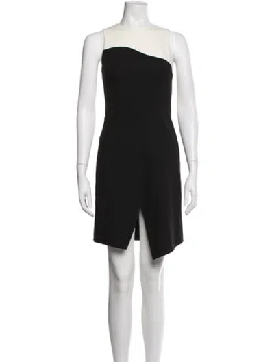 Pre-owned Tibi Asymmetrical Mini Dress In Black