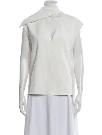 Pre-owned Tibi Asymmetrical Sleeveless Top In White