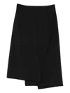 Tibi Asymmetrical Wool Skirt In Black
