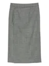 Tibi Back-slit Midi Skirt In Gray